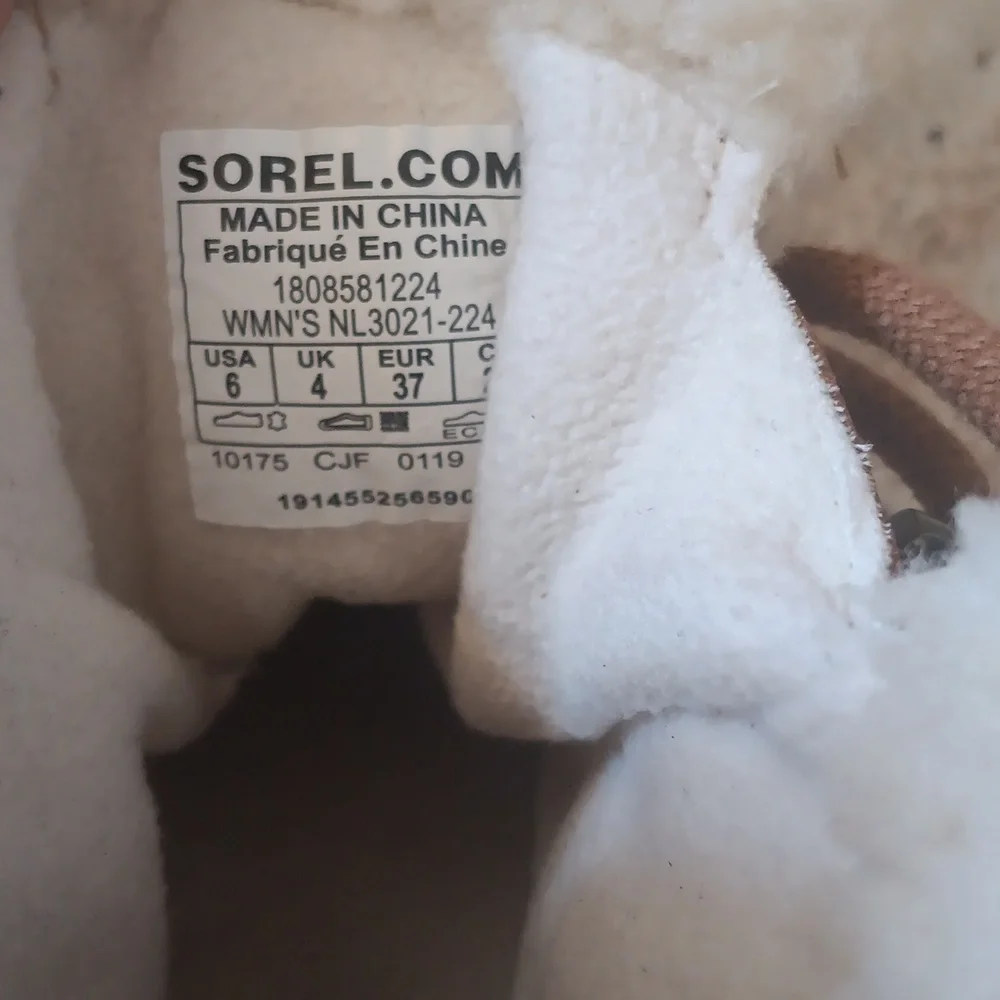 Sorel Women's Joan Of Artic Wedge Tan and Brown Lace-Up Shearling Winter Boots - Picture 3 of 5